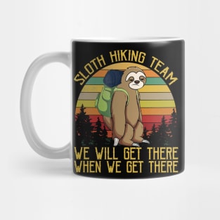 Sloth Hiking Team We Will Get There Funny Vintage Mug